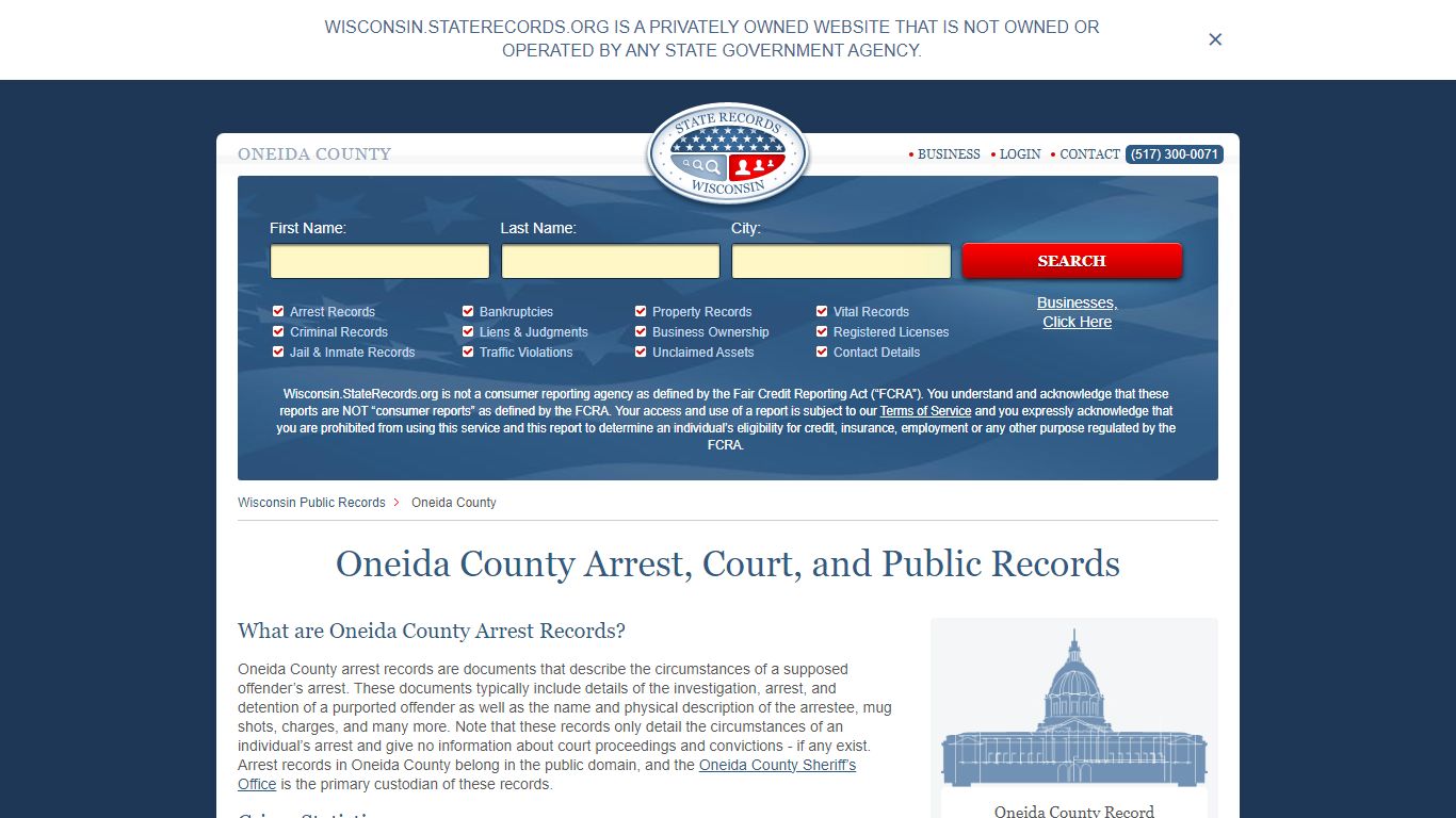 Oneida County Arrest, Court, and Public Records