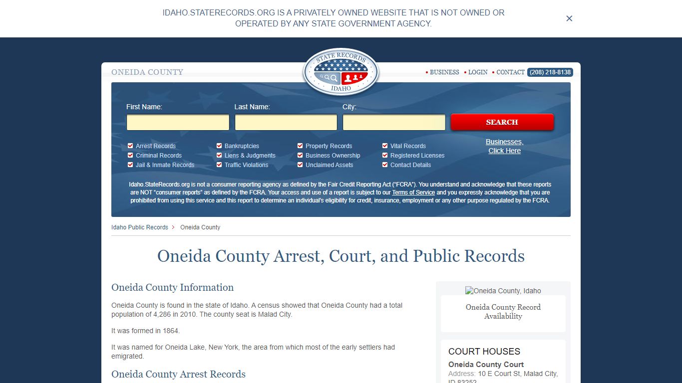 Oneida County Arrest, Court, and Public Records